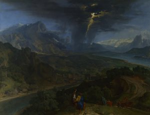 Paysage de montagne avec éclair, vers 1675