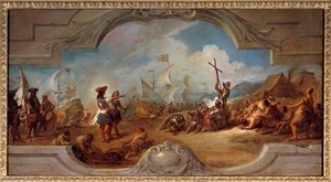 Christophe Colomb en Amérique (projet de peinture sur le plafond)