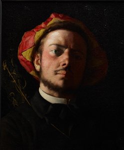 Portrait de Paul Verlaine en troubadour - Jean Frederic Bazille
