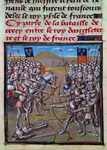Bataille de Crécy, miniature des Chroniques de Froissart par Jean Froissart