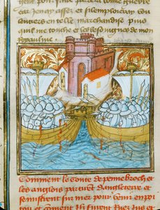 La bataille navale de La Rochelle, au cours de laquelle une flotte anglaise a été vaincue par une flotte espagnole au service de la France ...