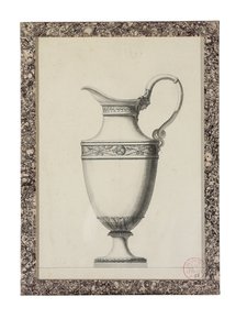 Conception pour une aiguière avec une poignée en masque grec - Jean Guillaume Moitte