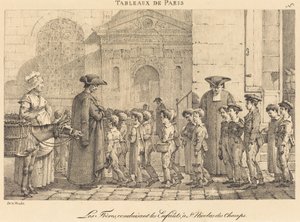 Les Frères conduisent les enfants, à Saint-Nicolas des Champs