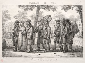 Scènes de Paris : Aveugles des Quinze-Vingts, marchant