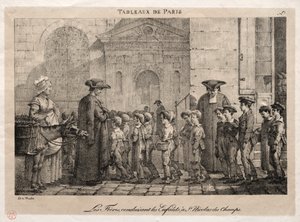 Scènes de Paris : Les frères conduisant les enfants à Saint-Nicolas des Champs