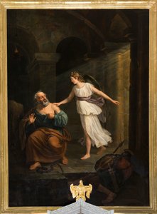 Église paroissiale (Nederbrakel, Parochiekerk Sint-Pieter-in-de-Banden). Intérieur. Peinture. "Saint Pierre délivré par l