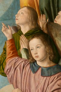Anges, (détail) Triptyque du maître de Moulins