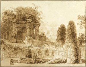 Parc romain avec fontaine, 1774 - Jean Honore Fragonard