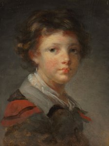 Un garçon en manteau doublé de rouge, 1780s - Jean Honore Fragonard