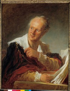 Portrait de Denis Diderot (1713-1784) écrivain Peinture de Jean Honoré Fragonard (1732-1806) 18ème siècle - Jean Honore Fragonard
