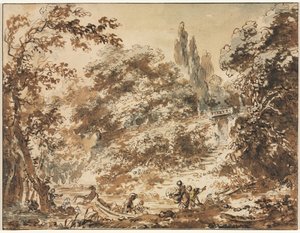 Scène dans un parc, c. 1760 - Jean Honore Fragonard