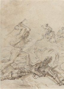 Le muletier attaquant Don Quichotte alors qu