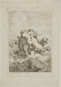 Deux figures féminines sur un nuage