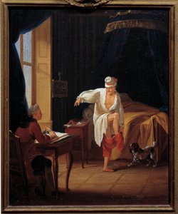 Le philosophe Voltaire dictant à son secrétaire Collini à Ferney