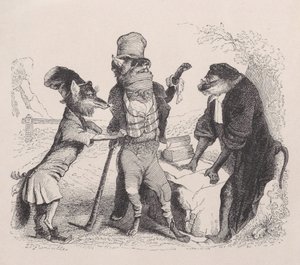 Le Loup plaidant contre le Renard, devant le Singe, vers 1838