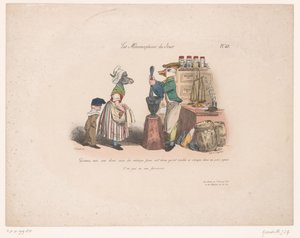 Ânesse commandant à un canard dans une épicerie - Jean Ignace Isidore Gérard Grandville