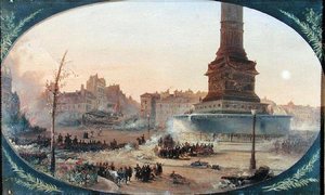Vue de la Place de la Bastille et de la barricade au Faubourg Saint-Antoine, 25 juin 1848