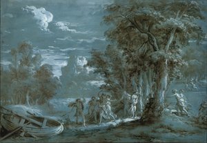 Paysage avec une scène de Télémaque de Fénelon, 1780
