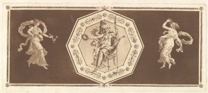 Minerve assise dans un octogone décoratif, avec une figure à gauche et à droite la Nuit..., 1784 - Jean Jacques Lagrenee