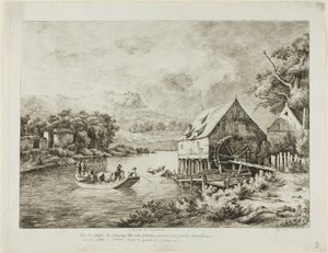 Traversée près du moulin à eau - Jean Jacques de Boissieu