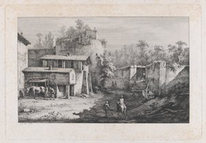 Paysage avec maréchal-ferrant, vue de Terrebasse, France