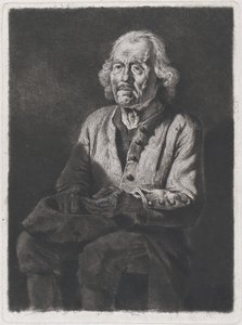 Mendiant assis : Portrait du vieux Girard, un paysan de Chasselay - Jean Jacques de Boissieu