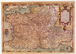 Carte géographique de la France par Jean Jolivet (16e siècle) 1570 Paris, B.N.