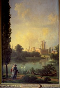 Le château de Laxembourg (Autriche), au premier plan l