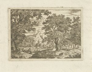 Paysage avec bâtiment en pierre