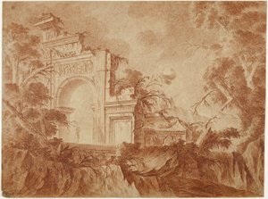 Figure debout dans des ruines classiques - Jean Laurent Legeay