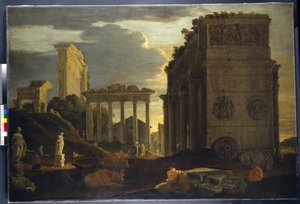 Vue de caprice avec des figures près d