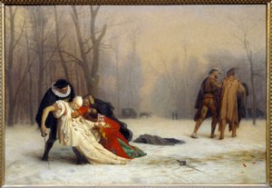 Duel après un bal masqué. Peinture de Jean Léon Gérôme (1824-1904)