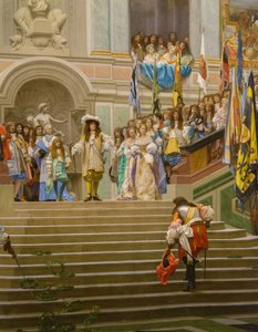Réception de Louis II de Bourbon Condé dit le Grand Condé par le Roi Louis XIV à Versailles en 1674