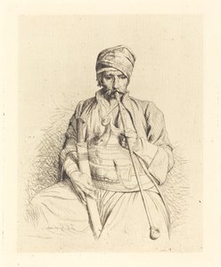 Arabe assis avec une pipe - Jean Leon Gerome