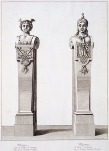 Bustes de Mercure et Minerve par Louis Lerambert à Versailles, 1674
