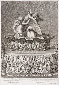 Fontaine avec deux cupidons jouant avec un griffon, par Benoit Massou, à Versailles, 1676 - Jean Lepautre