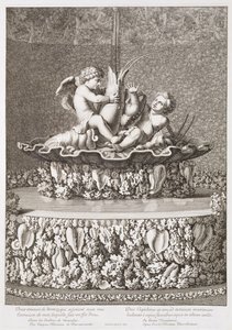 Fontaine avec deux cupidons chevauchant une écrevisse, conçue par Jacques Houseau, à Versailles, 1677