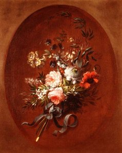 Bouquet de roses, coquelicots et autres fleurs - Jean Louis (attr. to) Prevost