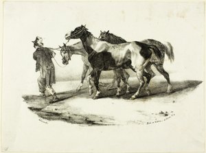 Chevaux conduits au Skinner - Jean Louis André Théodore Géricault