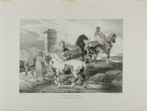 Chevaux allant à la foire, planche 3 de divers sujets dessinés d