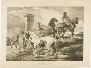 Chevaux se rendant à une foire, planche 3 de Divers sujets dessinés d