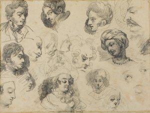 Esquisses de têtes - Jean Louis André Théodore Géricault