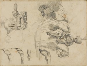 Croquis de chevaux, de soldats et de sabots - Jean Louis André Théodore Géricault