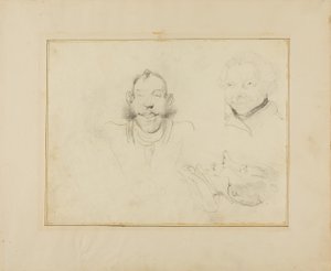 Trois caricatures de têtes - Jean Louis André Théodore Géricault