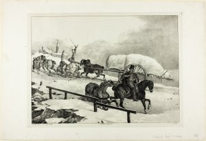 Chariot gravissant une pente