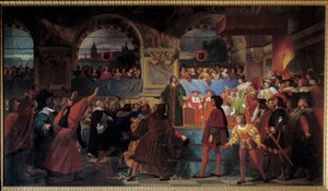 Le roi Louis XII proclamé père du peuple aux États généraux de Tours le 14 mai 1506. Ce titre lui est donné car il a réduit la taille, impôt payé par les roturiers - Jean Louis Bezard
