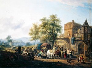 Repos devant une auberge - Jean Louis De Marne