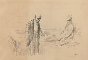 À la conférence, vers 1919