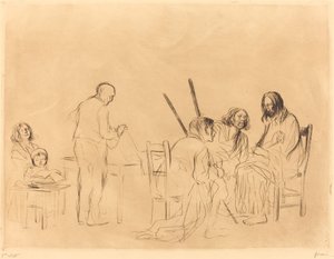 Avant le souper à Emmaüs (première planche)