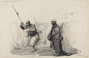Le retour du permissionnaire. -Tu tombes à pic!, vers 1914-1919